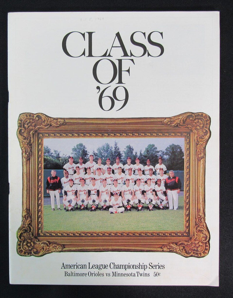 1969 American League Championship Series Orioles vs. Twins Official Program