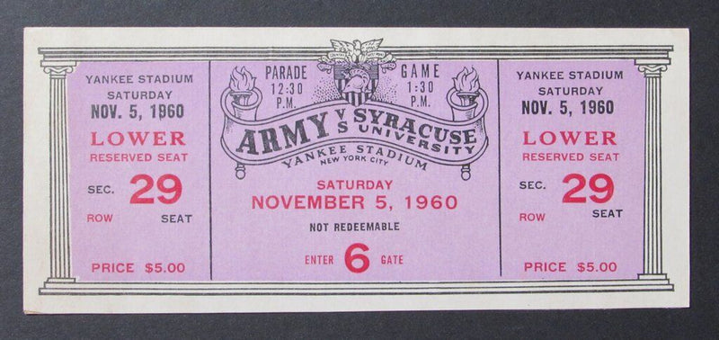 1946 North Carolina A&T vs. U.S. Navy Proof Ticket 11/11/46 Polo Grounds
