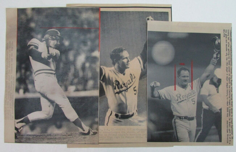 Lot of 10 George Brett Kansas City Royals 1980's-90's News Wire Photos 157374