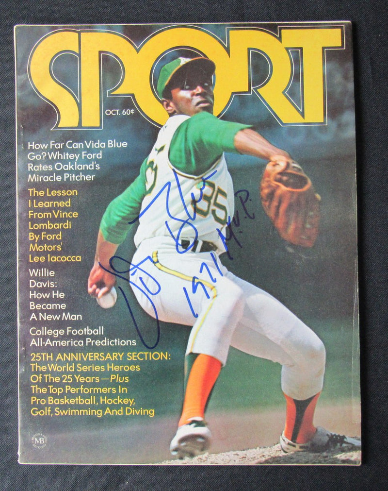 Vida Blue Signed/Inscribed October 1971 SPORT Magazine Oakland A's JSA 187281