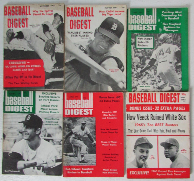 Lot of 36 Baseball Digest '60(5) '61(7)'62(3) '65-'67(4) '71(4) '72(8)  147003