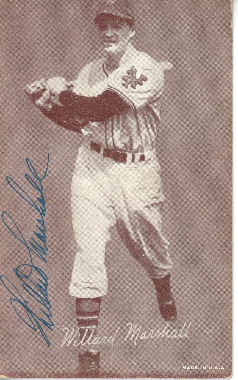 Willard Marshall New York Giants Signed/Auto 1947-1966 Exhibit Postcard 166976