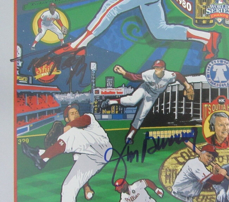 2015 Phillies Mural 11x14 Multi-Signed SGA CBP HAMELS +++ by 6 Players 151742