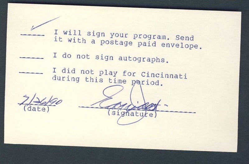Eddie Joost Phil. A's Signed 3x5 Signature Card 127466