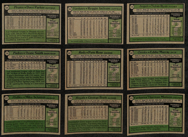 1979 Topps Baseball Card Complete Set (1-726) Rose Smith RC Ryan Brett 191963