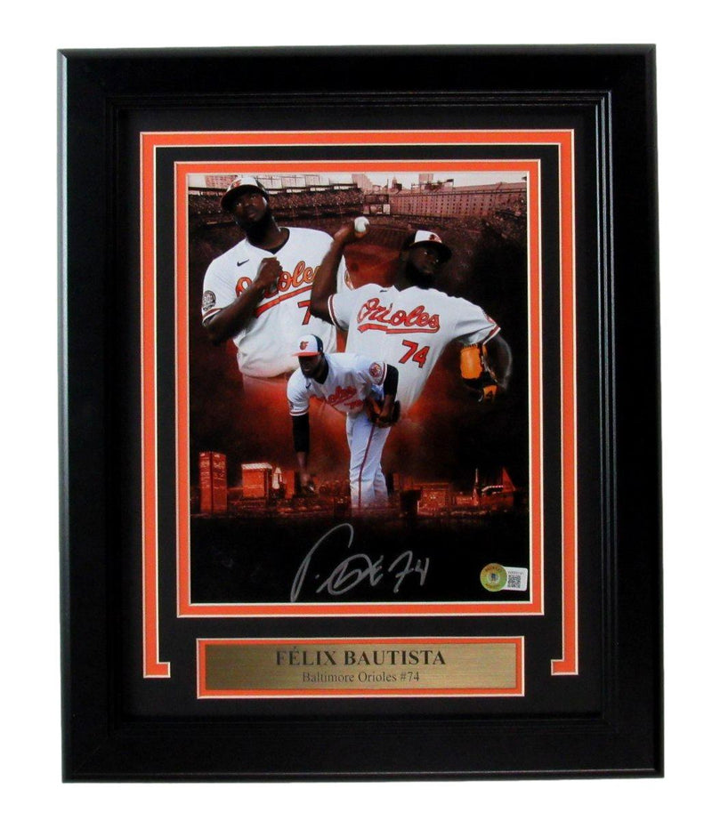 Felix Bautista Signed 8x10 Photo Baltimore Orioles Framed Beckett 187161