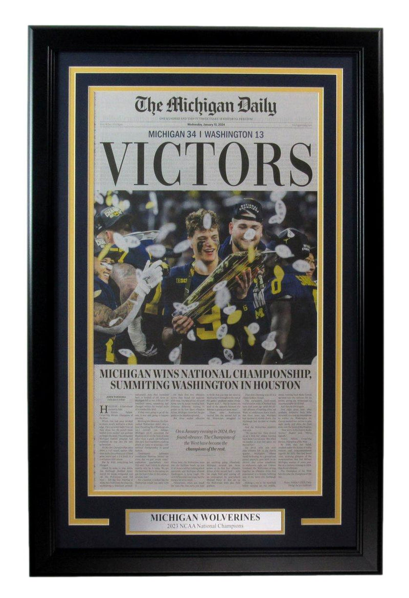 The Michigan Daily Newspaper Michigan 2023 National Champions Framed 186393