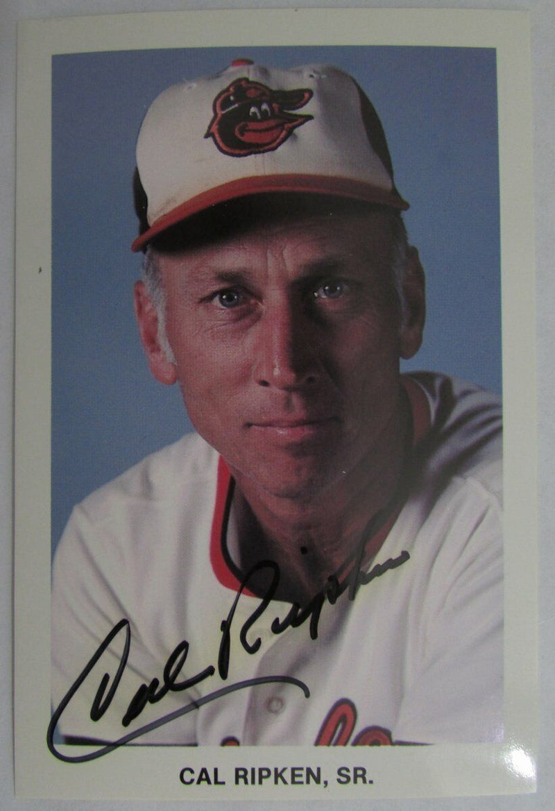 Cal Ripken Sr. Baltimore Orioles Signed Team Issued Postcard 149528