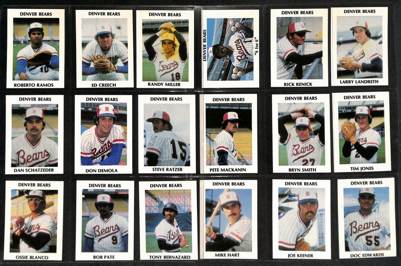 1978 T&A Baseball Denver Bears Complete Team Set (25/25) Cards 189368