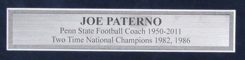 Joe Paterno Signed/Inscribed Cut Card w/ Photo Penn State Framed PSA/DNA 187185