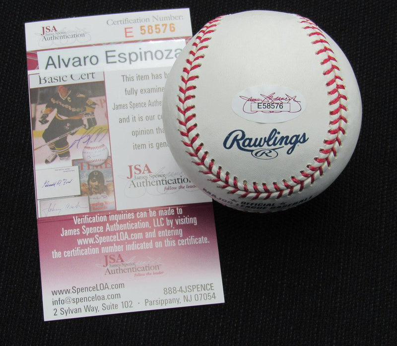 Alvaro Espinoza Signed/Auto Yankees 100th OML Baseball JSA 186722