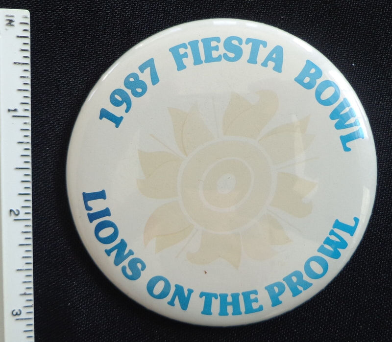 Vintage 1987 Penn State Sunkist Fiesta Bowl 3 inch Button Pin