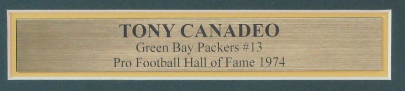 Tony Canadeo HOF Autographed 8x10 Photo Green Bay Packers Framed JSA 180979
