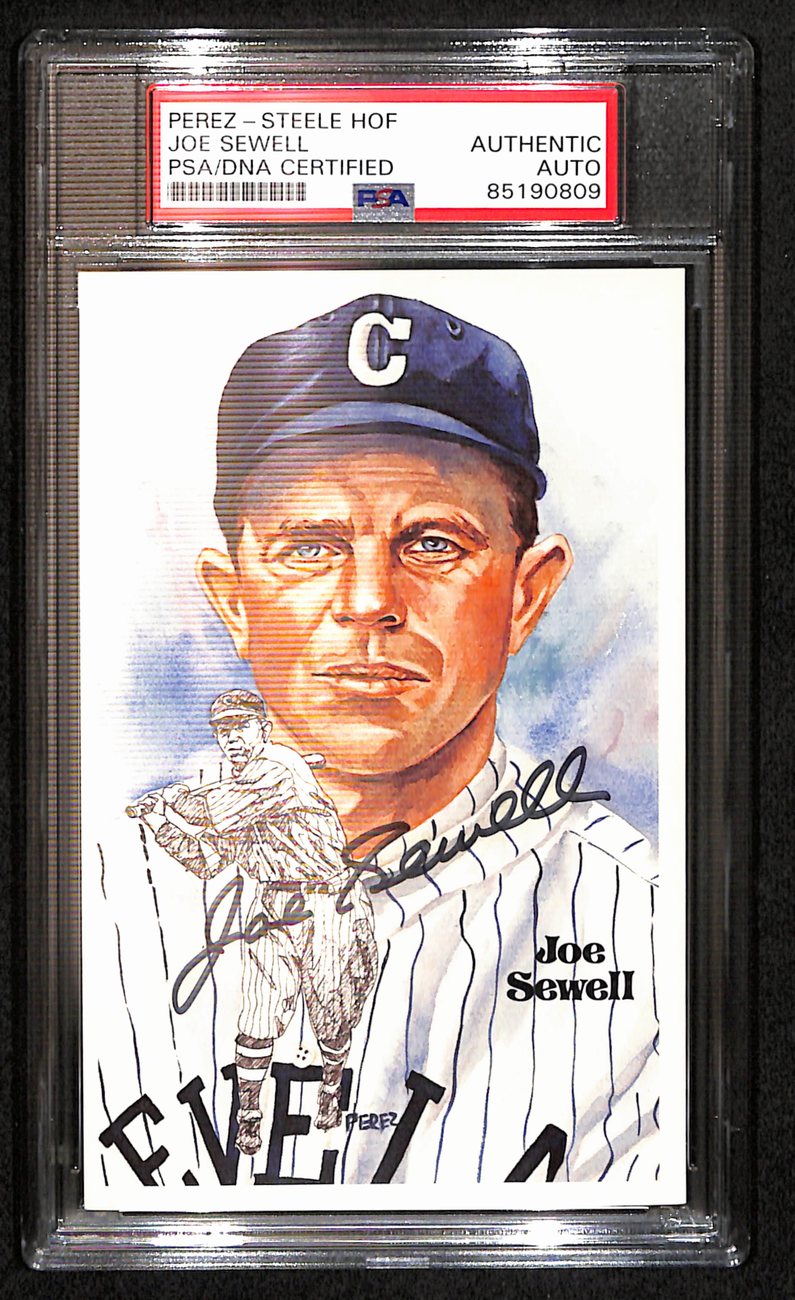 Joe Sewell HOF Signed 1981 Perez Steele Postcard Indians PSA/DNA 187420