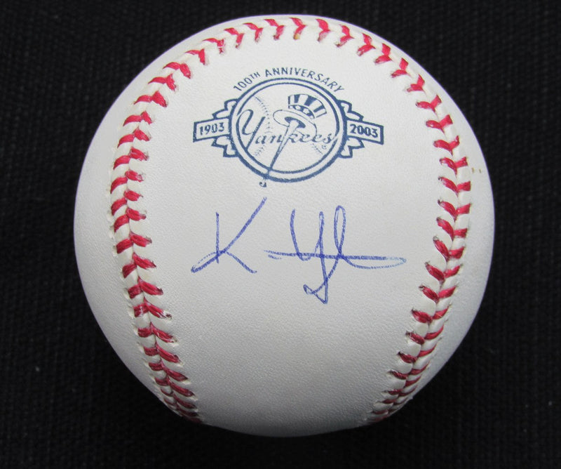 Kevin Youkillis Signed/Auto Yankees 100th OML Baseball MAB 187038