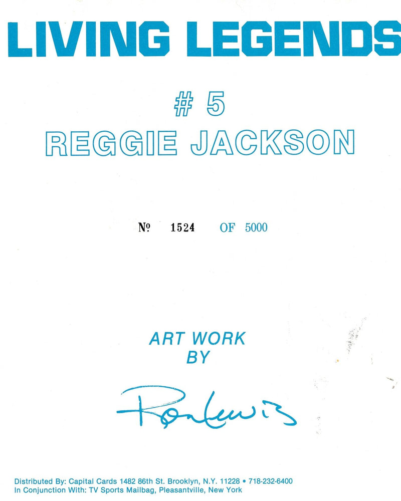Reggie Jackson HOF Yankees Signed Ron Lewis Living Legends 8x10 Print JSA 166461