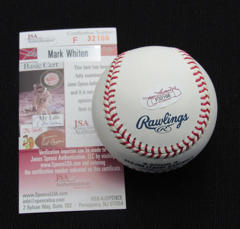 Mark Whiten Signed/Auto Yankees 100th OML Baseball JSA  186960