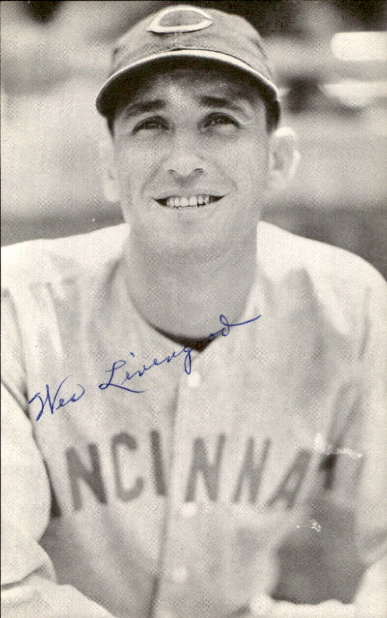 Wes Livengood Reds d. 1996 Signed/Autographed 3x5  Photo 178567