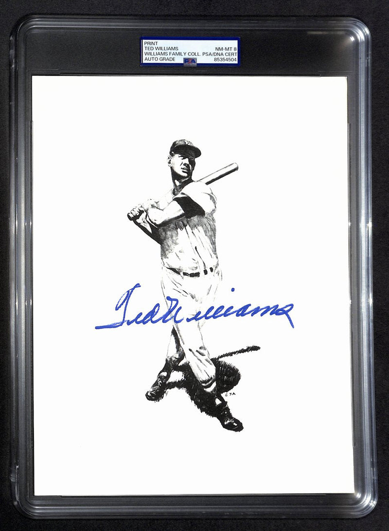 Ted Williams Signed/Auto 8x10 Photo/Print Red Sox PSA/DNA Slabbed 193032