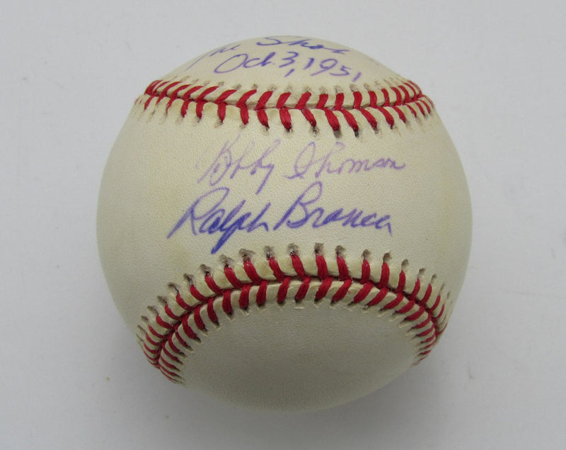 Ralph Branca/Bobby Thomson Dual-Signed/Inscribed ONL Baseball PSA/DNA 191644