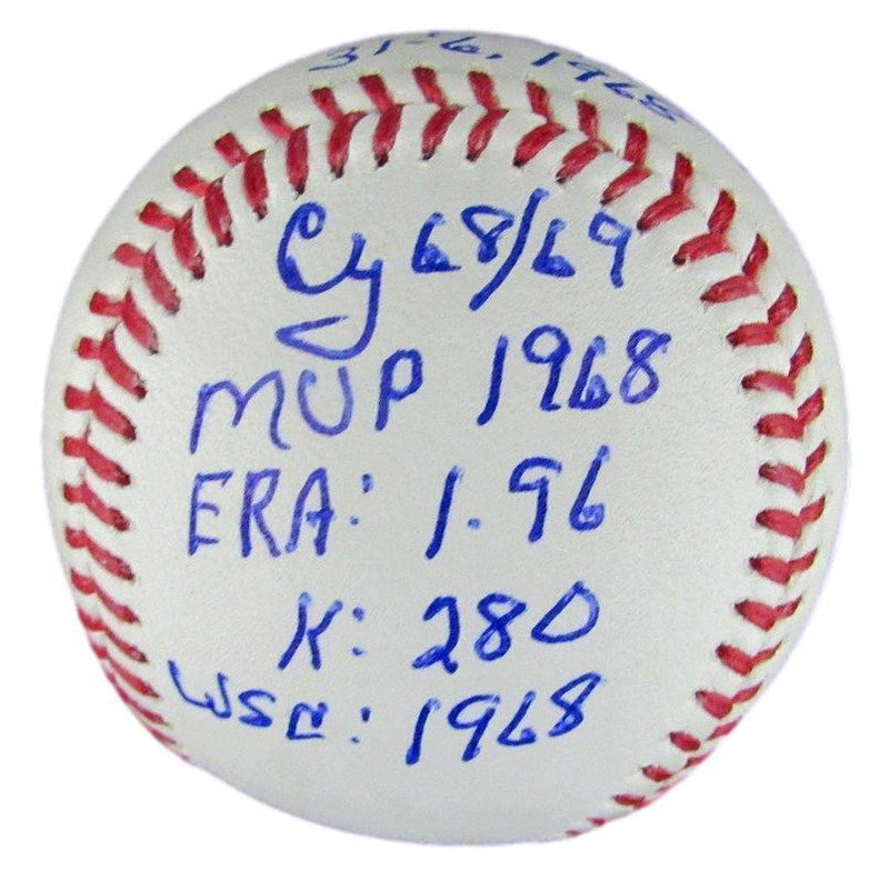 Denny McLain Autographed 6 Inscriptions OML Baseball Tigers JSA 180859