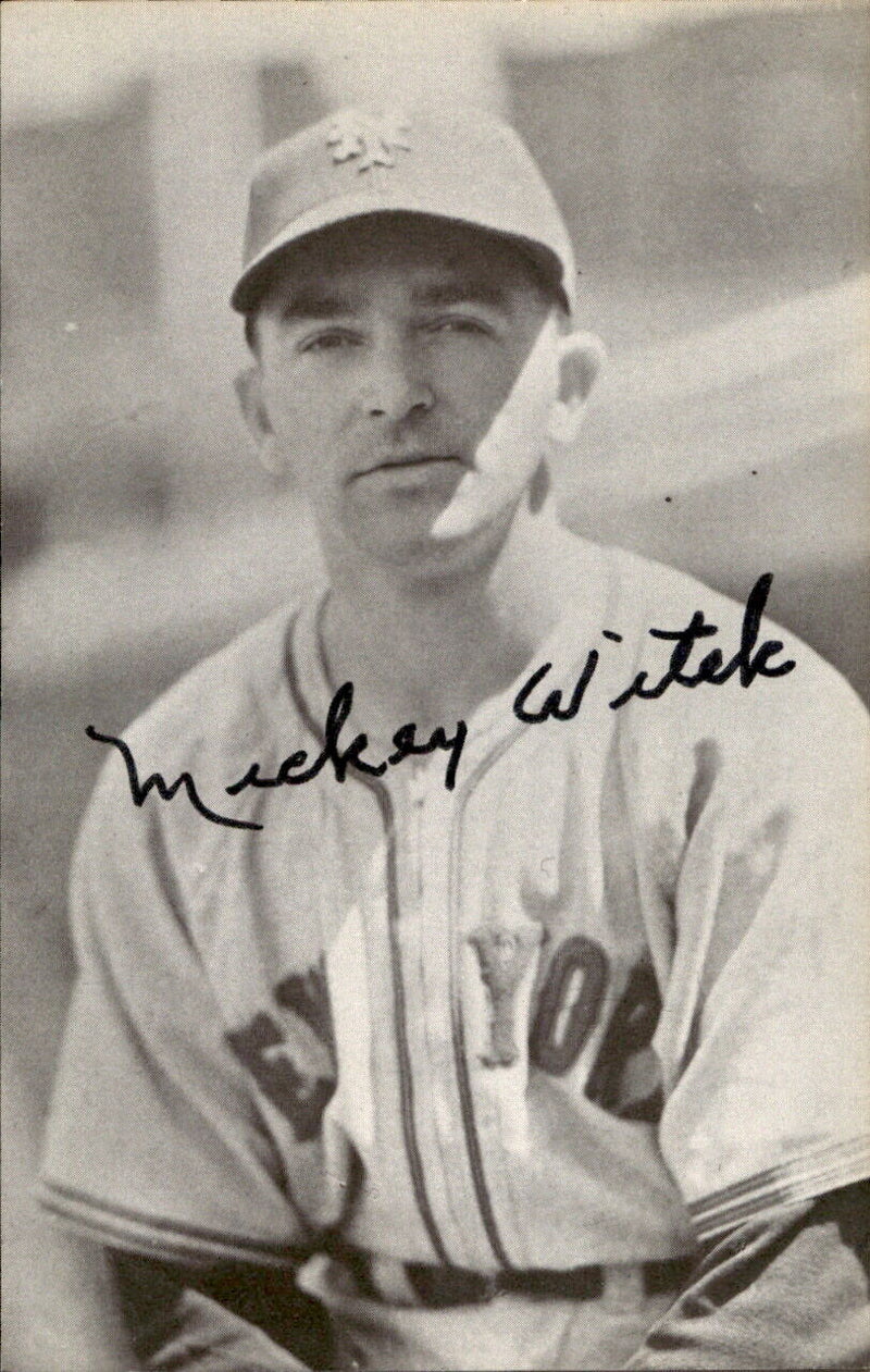 Mickey Witek NY Giants d. 1990 Signed/Autographed 3x5  Photo 179342
