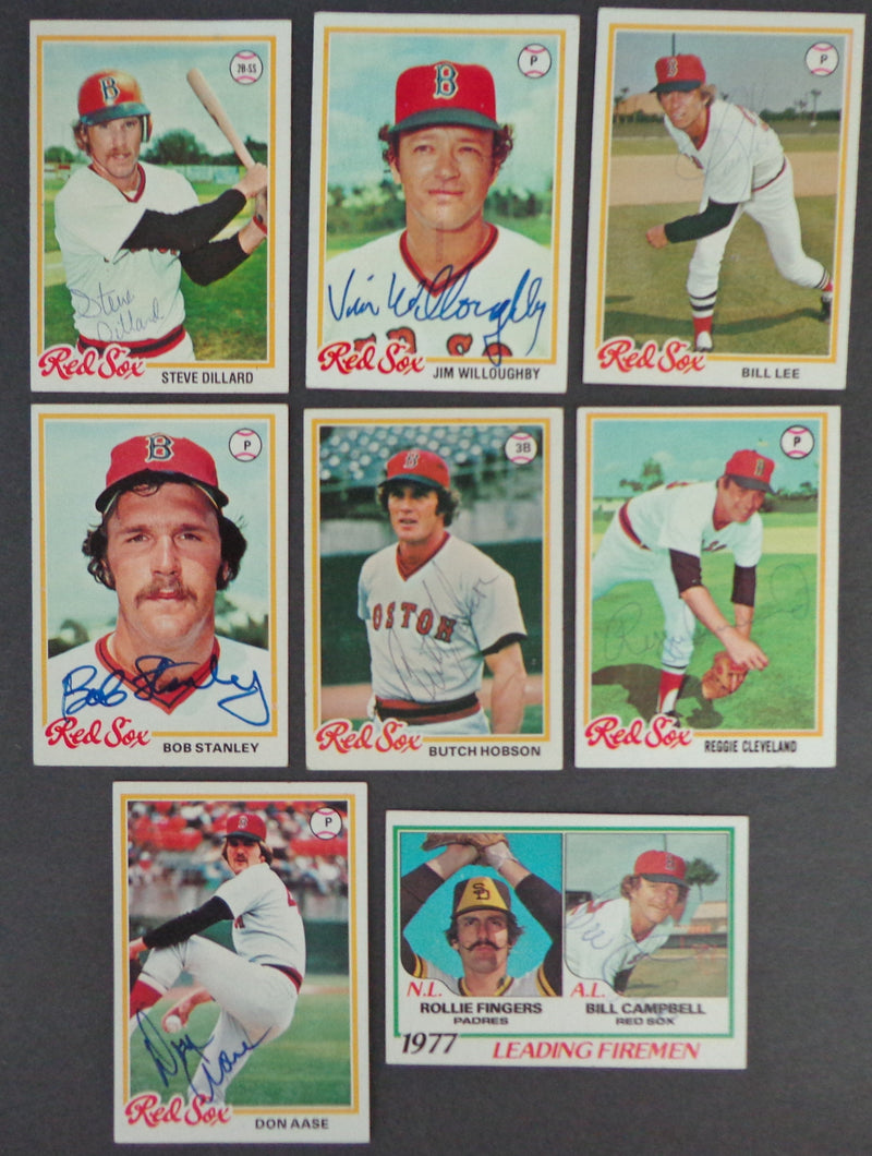 Lot of (8) Boston Red Sox Autographed 1978 TOPPS Baseball Cards 183170