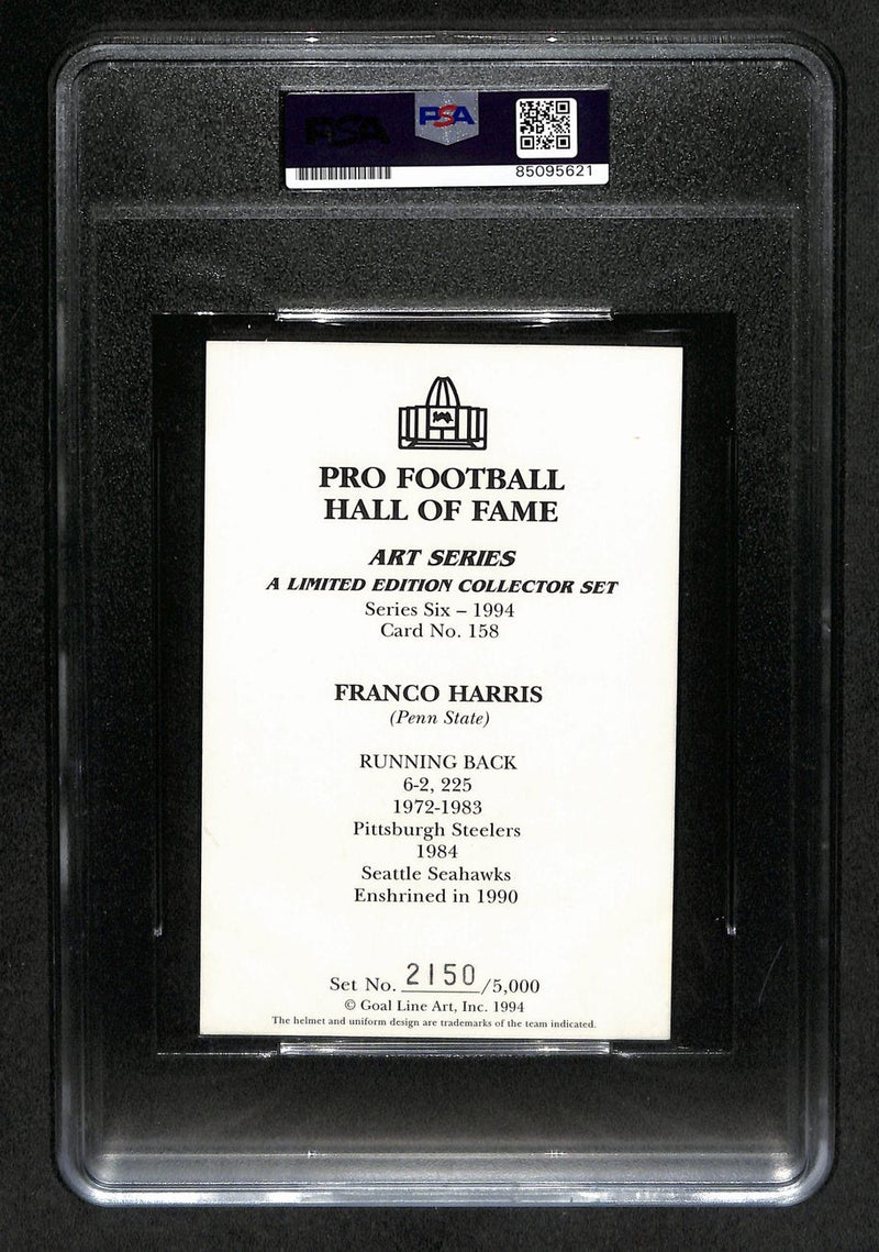Franco Harris HOF Signed 1994 GLAC Card Pittsburgh Steelers PSA/DNA 183810