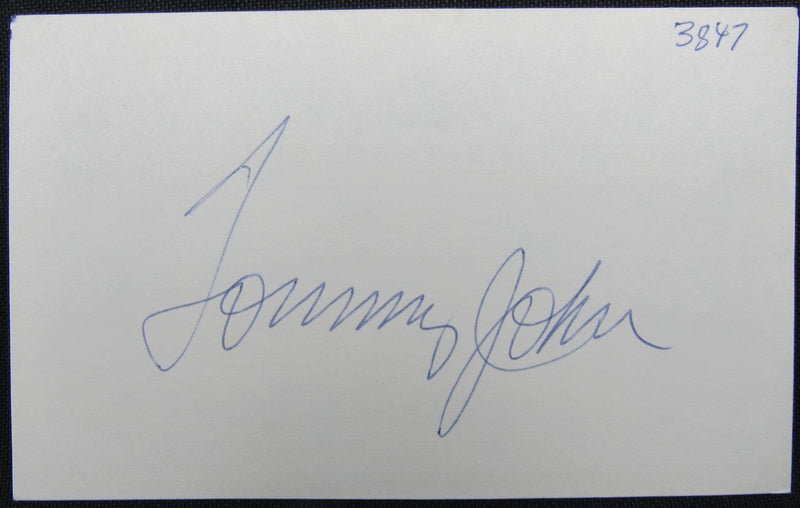 Tommy John  Los Angeles Dodger Signed/Autographed 3x5 Index Card