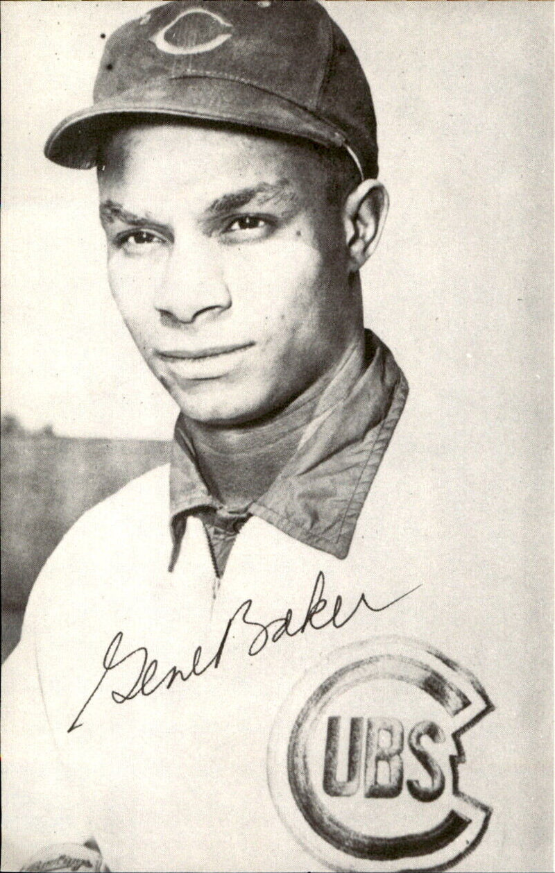 Gene Baker Chicago Cubs d. 1999 Signed/Auto 3x5  Photo 177932