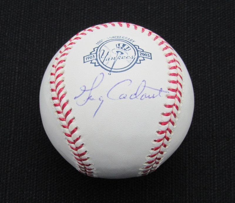 Greg Cadaret Signed/Auto Yankees 100th OML Baseball JSA 186721