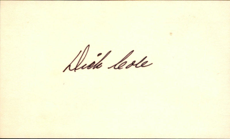 Dick Cole Pirates/Cards/Braves d.2018 Signed/Autographed 3x5 Index Card 162480