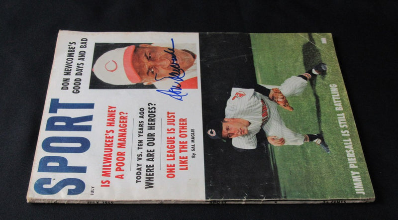 Don Newcombe Signed/Auto July 1959 SPORT Magazine Cincinnati Reds JSA 187282