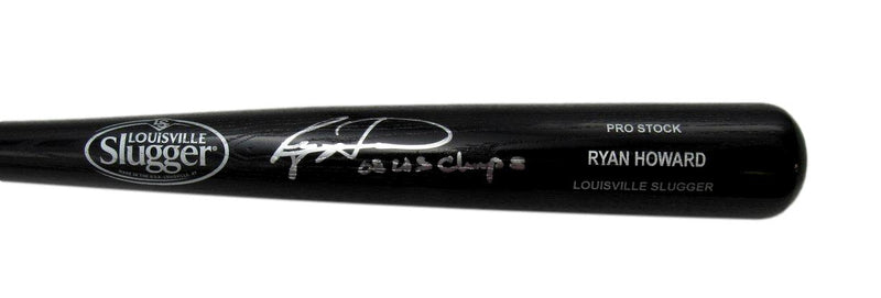 Ryan Howard Signed/Inscribed Louisville Slugger Black Bat Phillies JSA 192228