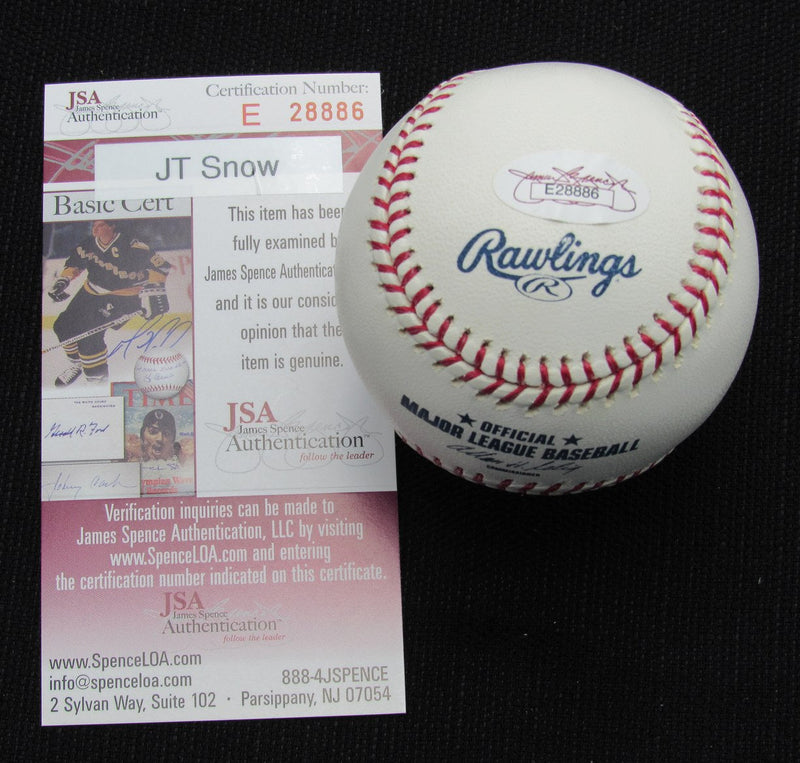 J.T. Snow Signed/Auto Yankees 100th OML Baseball JSA  186784