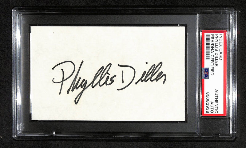 Phyllis Diller Signed 3x5 Index Card Stand-up Comedian PSA/DNA 184371