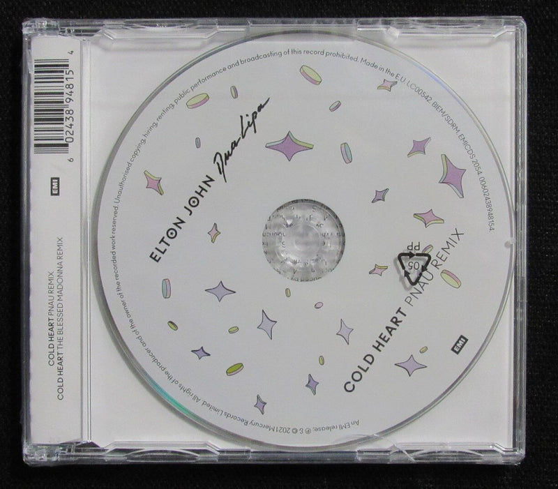 ELTON JOHN Autographed Elton & Dua "Cold Heart Pnau Remix" CD Insert - JSA LOA