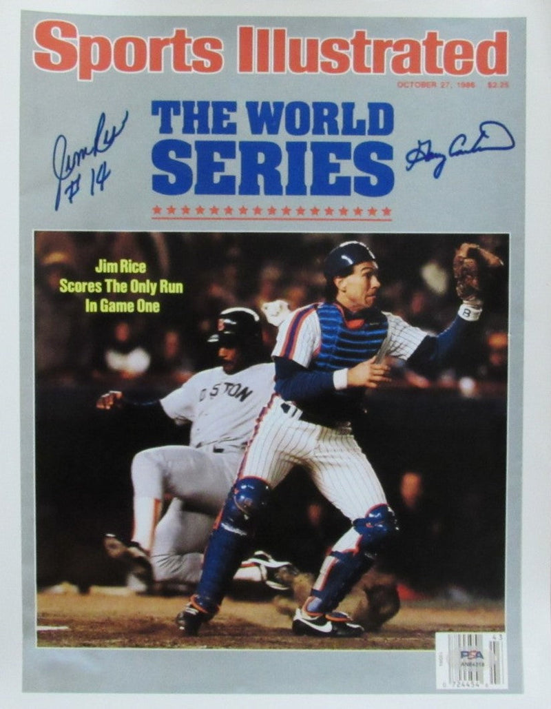 Jim Rice/Gary Carter Dual-Signed/Autographed 11x14 Photo PSA/DNA 192355