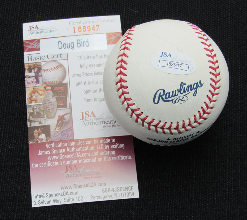 Doug Bird Signed/Auto Yankees 100th OML Baseball JSA Inscr 186861