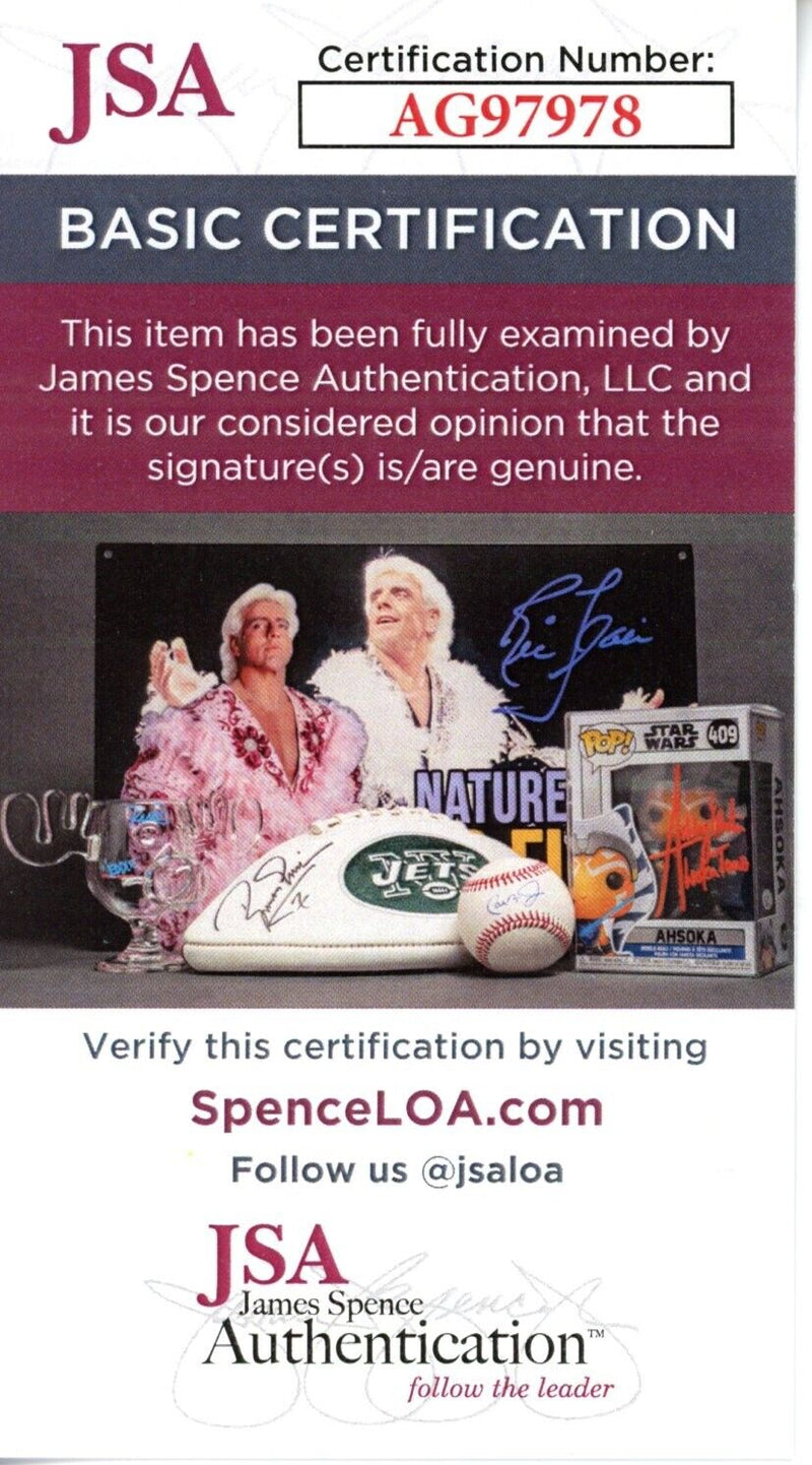 Bill Dudley HOF Autographed/Inscr Goal Line Art GLAC Postcard Redskins JSA