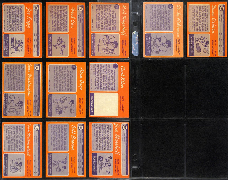 1970 TOPPS Football Vikings Complete Team Set (11/11) Cards Alan Page RC 189260