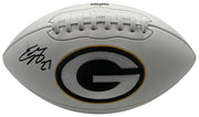 Eddie Lacy signed Green Bay Packers white logo football JSA front