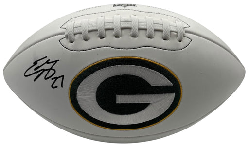 Eddie Lacy signed Green Bay Packers white logo football JSA front