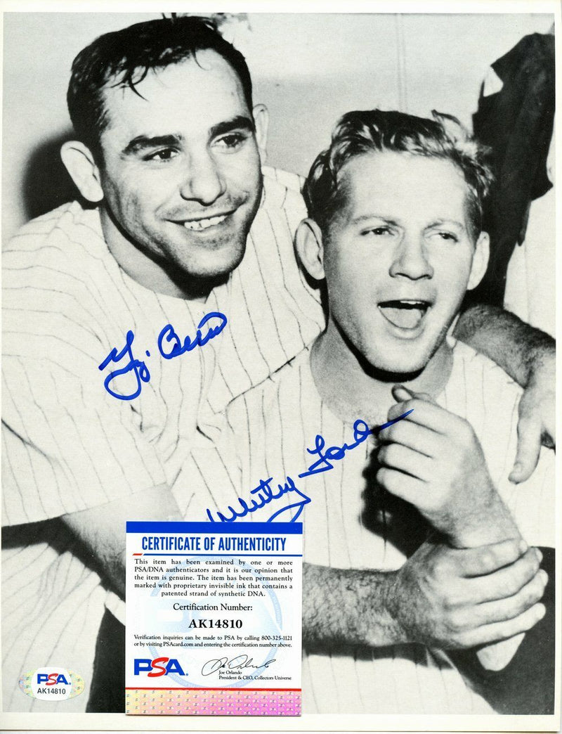 Yogi Berra/Whitey Ford Yankees Dual-Signed/Autograph 8.5x10.75 Photo PSA 166783