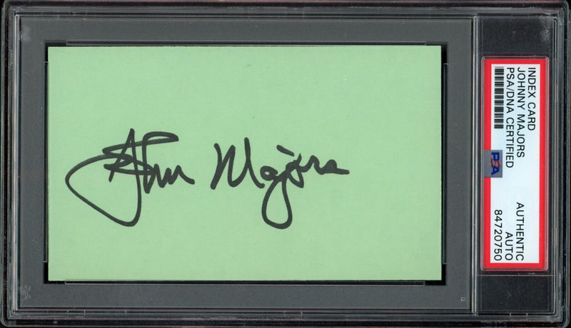 Johnny Majors CHOF Autographed Index Card Tennessee PSA/DNA