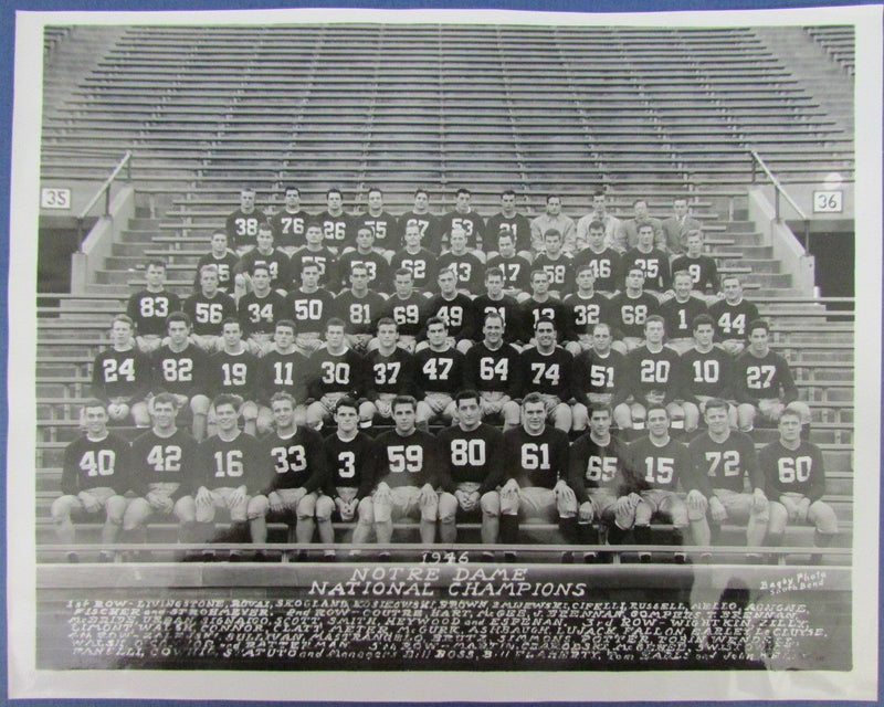 1946 National Champions Notre Dame Fighting Irish 8x10 Original Photo 126321