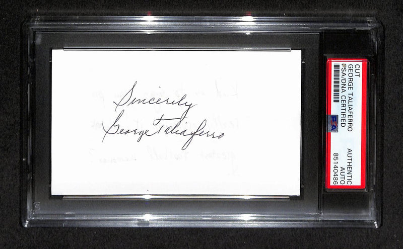 George Taliaferrro  Autographed 3x5 Cut Card PSA/DNA 186553