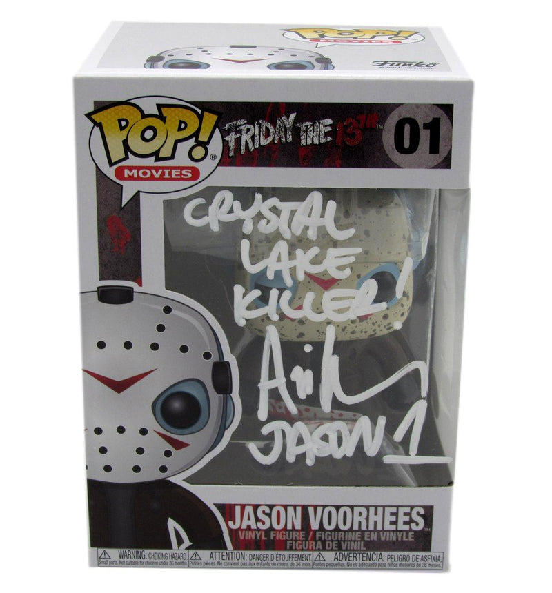 Ari Lehman Signed/Insc Funko Pop! #01 "Friday the 13th" Signed White JSA 190718