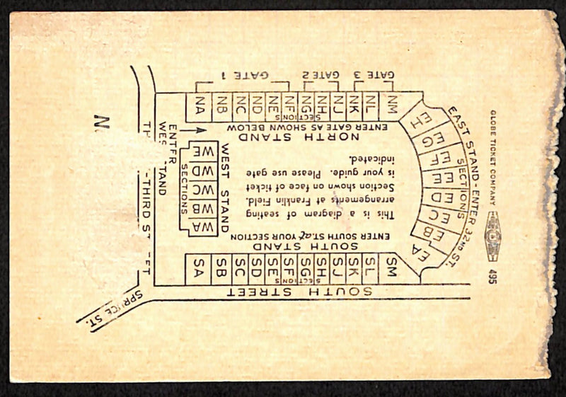 October 27, 1951 Navy vs Penn Quakers College Football Game Ticket Stub 189897