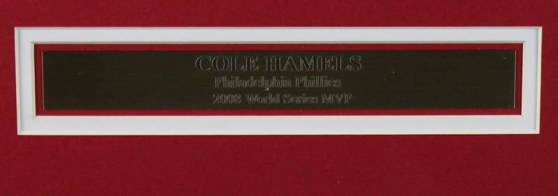Cole Hamels Phillies Autographed 16x20 2008 World Series Photo Framed